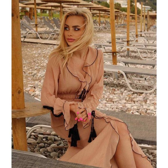 BLOGGER'S FAVE! Zara Ruffled Dress With Bows Sz S, M NWT - Picture 15 of 16